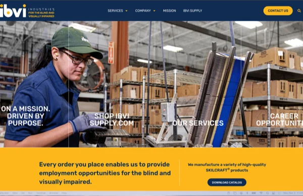 Industries for the Blind Website - Custom accessible website for Industries for the Blind, and customers searching for services or product.
